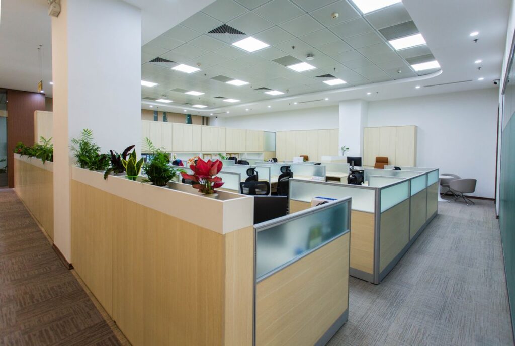 Bright modern commercial office interior kept clean and well maintained